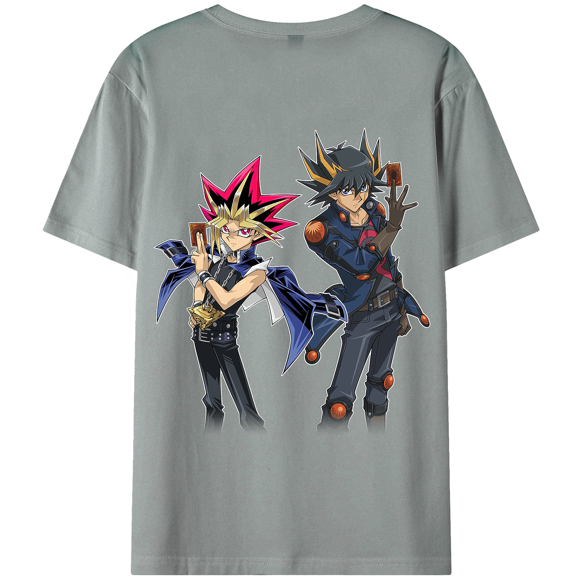 （画像用） 遊☆戯☆王 Yu-Gi-Oh! 綿100％ メンズ半袖Tシャツ（バックプリント） 通気性